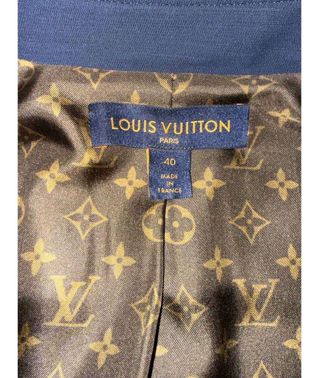 LOUIS VUITTON Темно-синий шерстяной костюм с юбками, фото 3