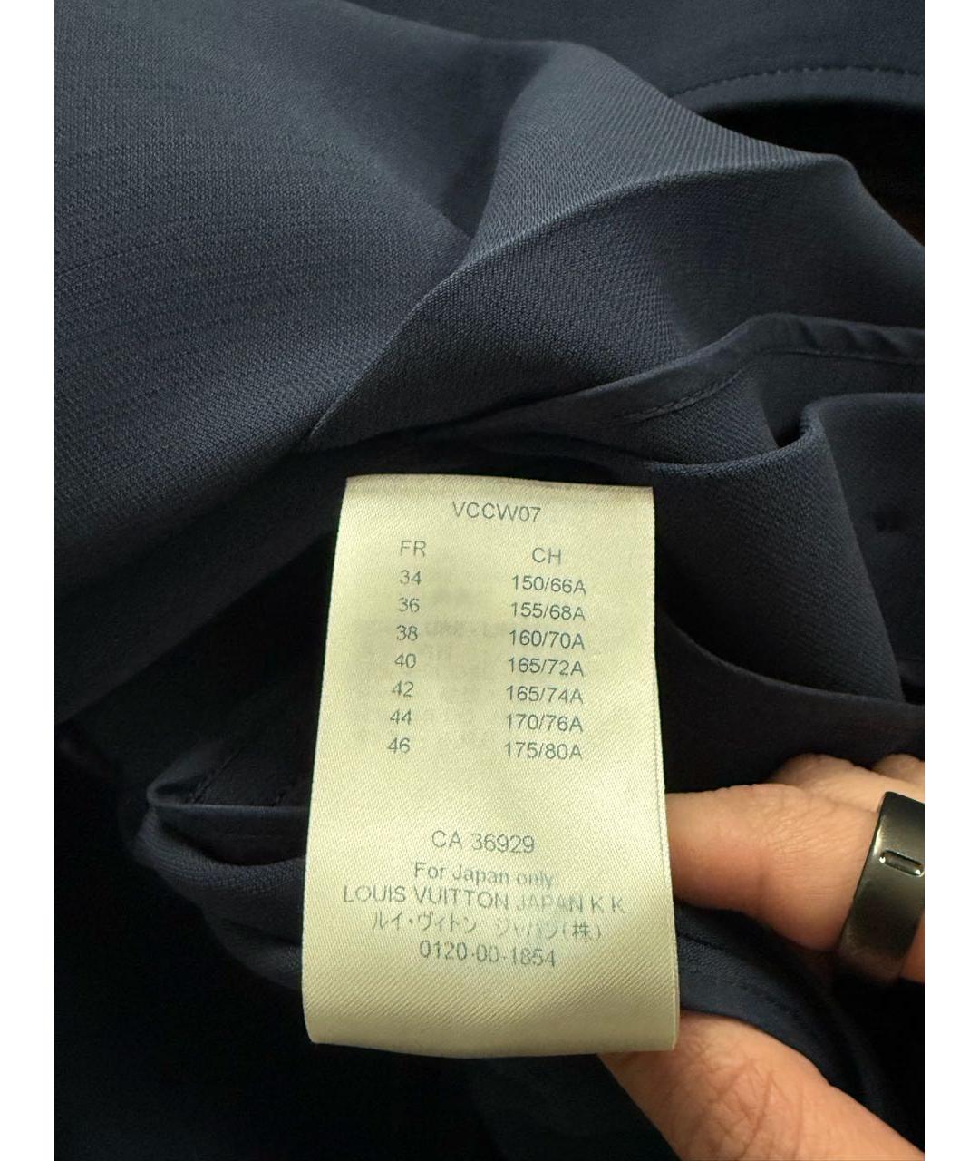 LOUIS VUITTON Темно-синий шерстяной костюм с юбками, фото 8