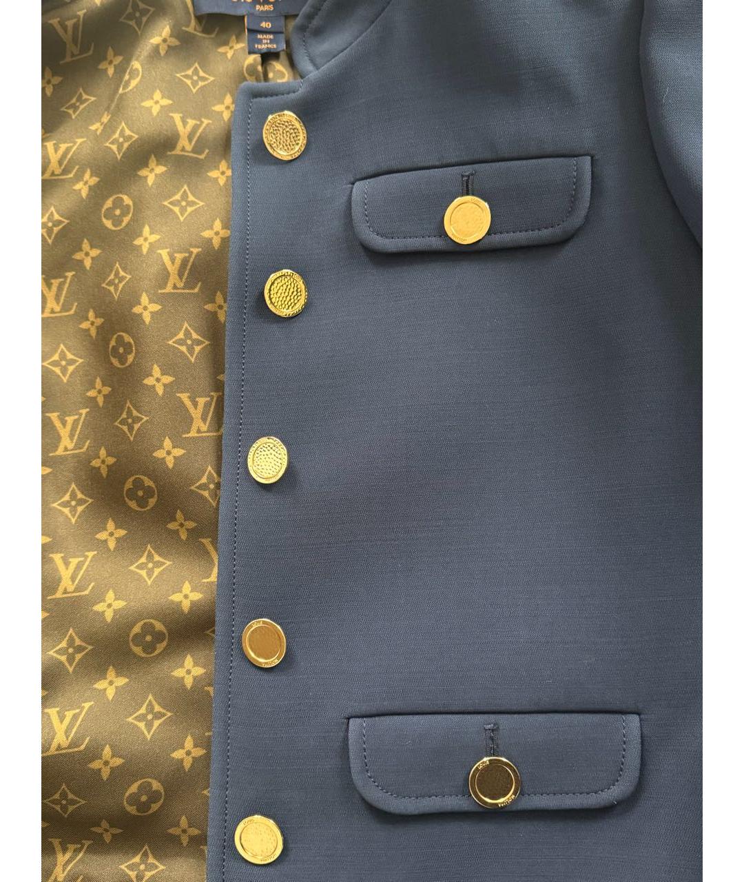 LOUIS VUITTON Темно-синий шерстяной костюм с юбками, фото 6