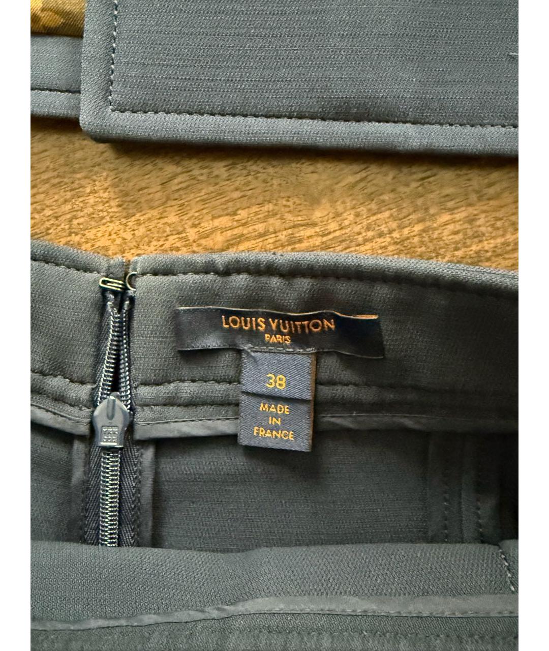 LOUIS VUITTON Темно-синий шерстяной костюм с юбками, фото 7