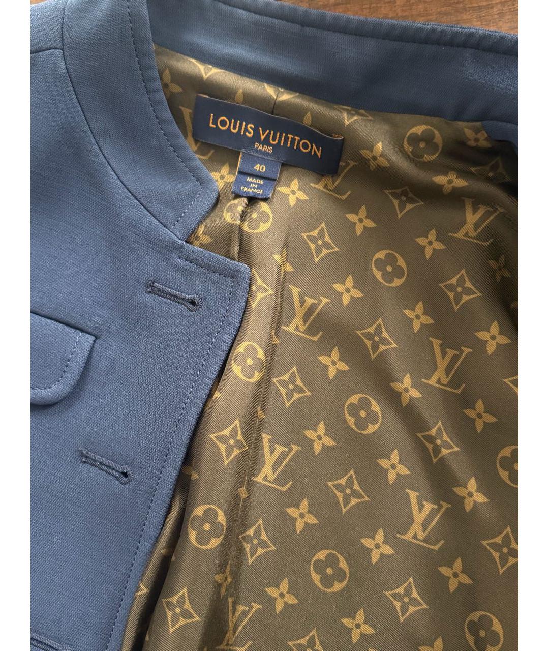 LOUIS VUITTON Темно-синий шерстяной костюм с юбками, фото 4