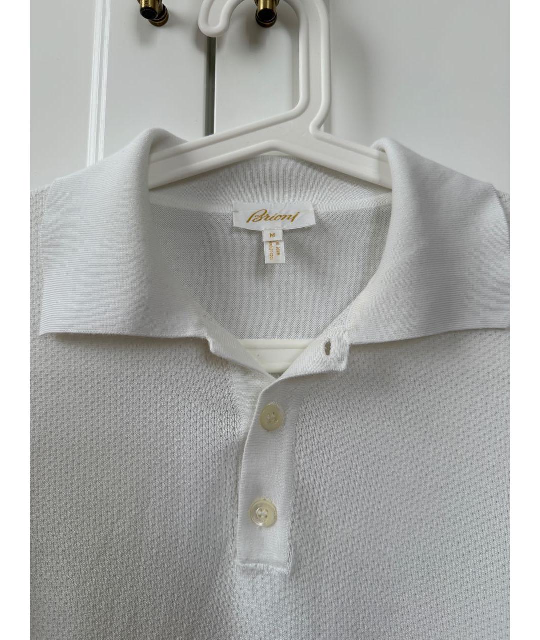BRIONI Белое хлопковое поло с коротким рукавом, фото 3