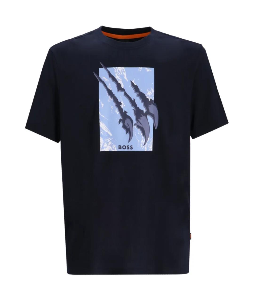 HUGO BOSS Темно-синяя хлопковая футболка, фото 1
