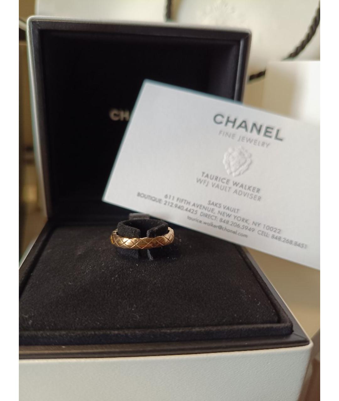 CHANEL Бежевое кольцо из желтого золота, фото 6