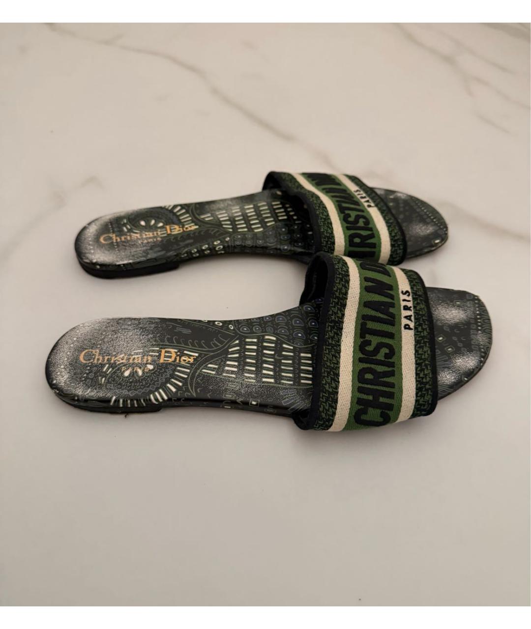 CHRISTIAN DIOR Зеленые шлепанцы, фото 4