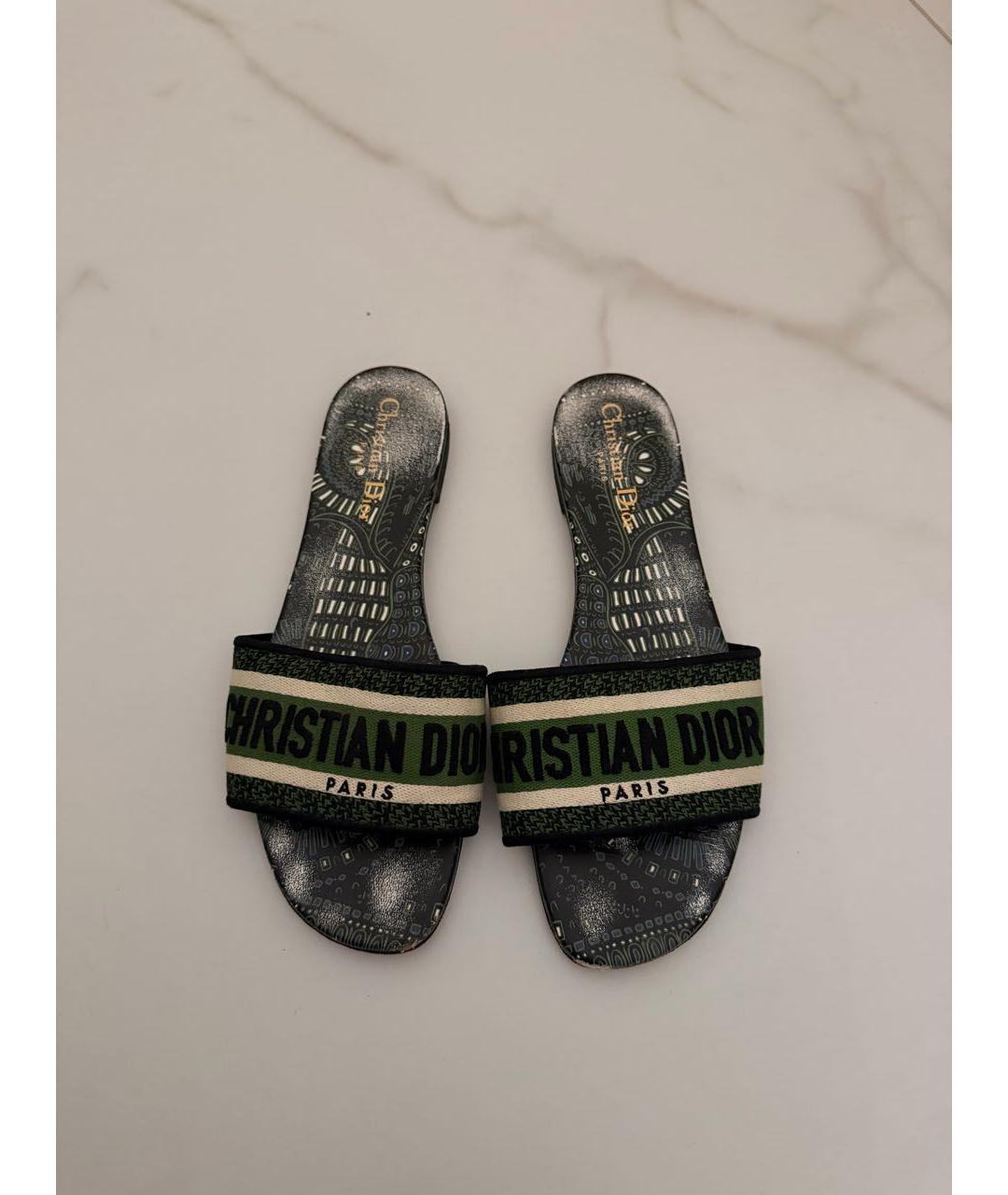 CHRISTIAN DIOR Зеленые шлепанцы, фото 2