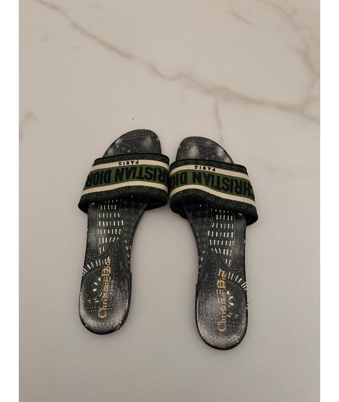 CHRISTIAN DIOR Зеленые шлепанцы, фото 3