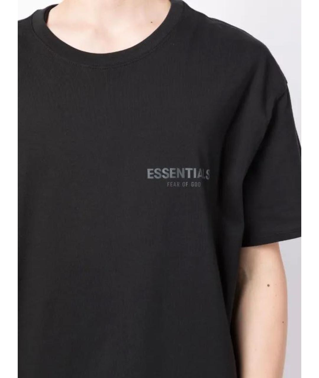 FEAR OF GOD ESSENTIALS Черная хлопковая футболка, фото 2