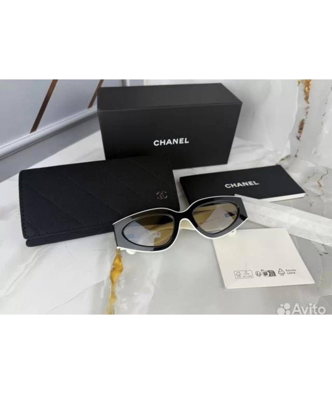 CHANEL Черные пластиковые солнцезащитные очки, фото 5