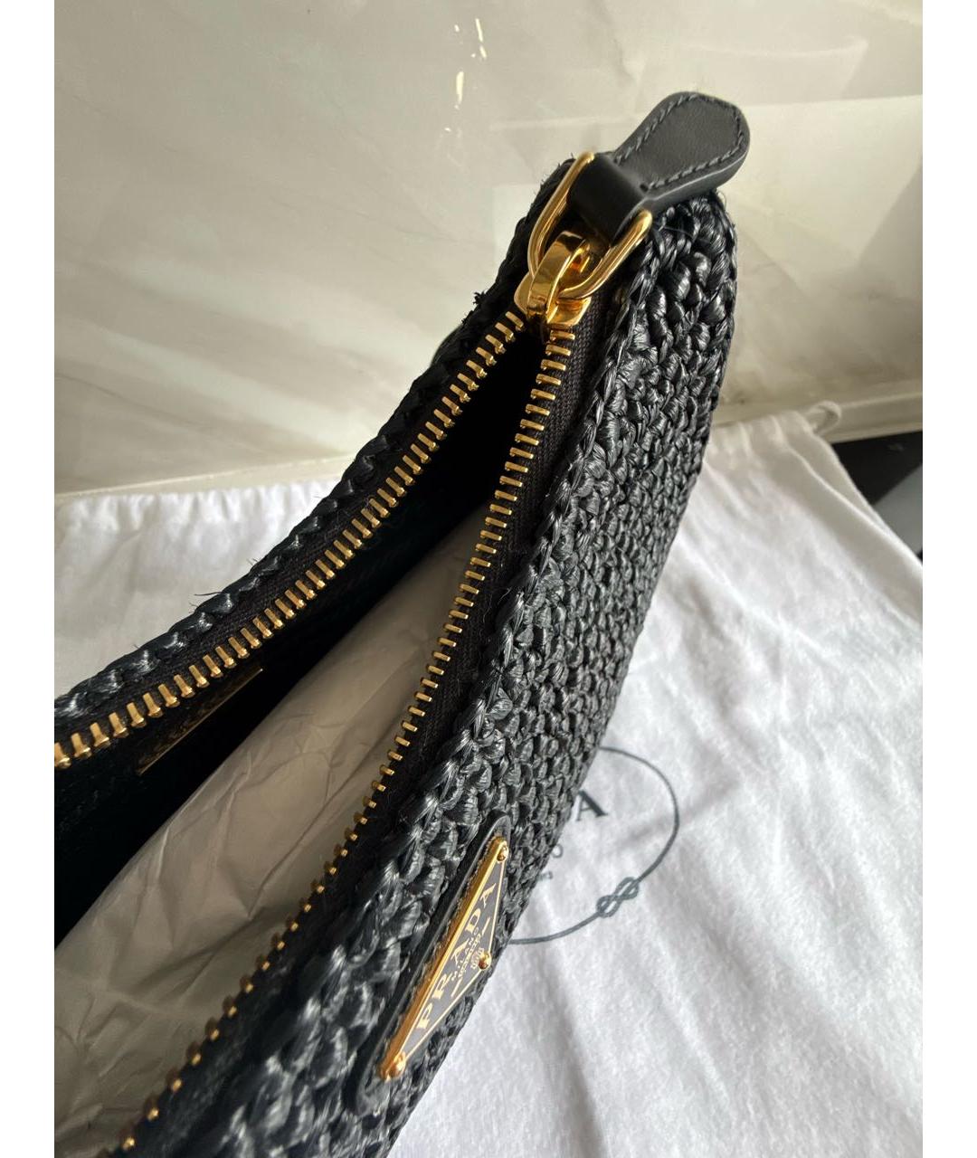 PRADA Черная пелетеная сумка через плечо, фото 4