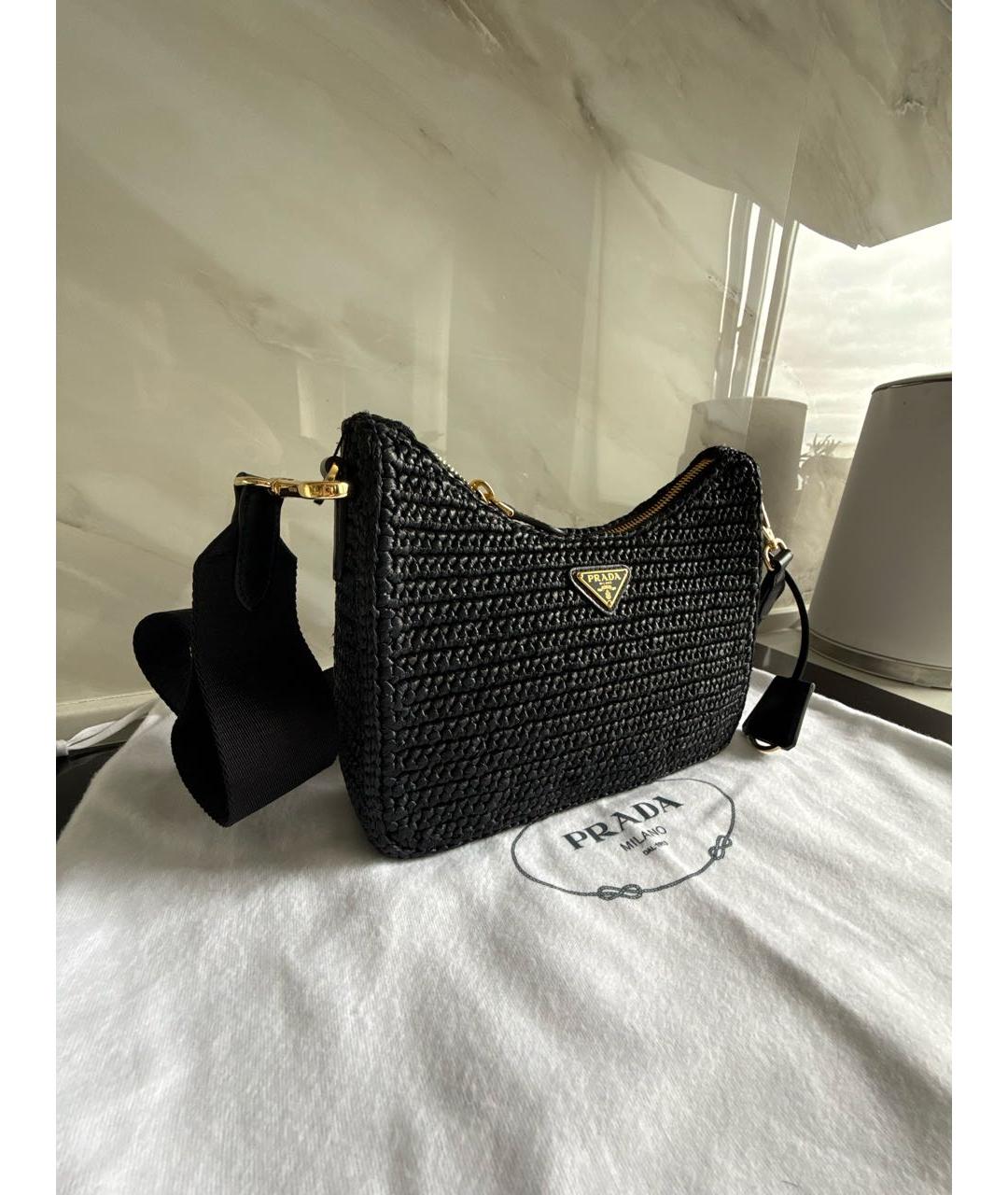 PRADA Черная пелетеная сумка через плечо, фото 2