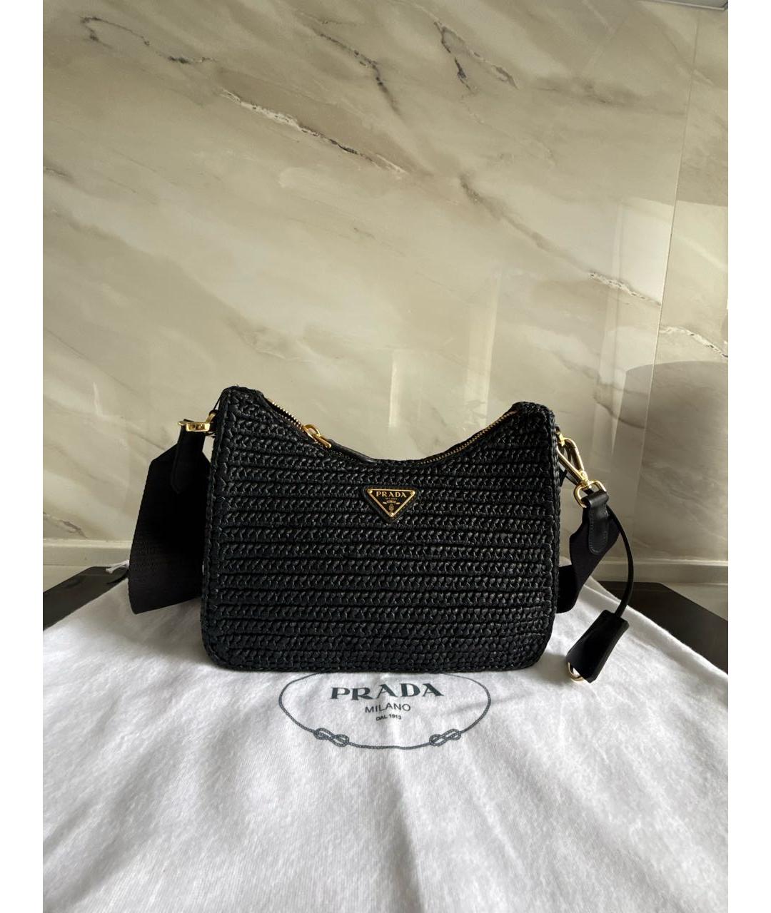 PRADA Черная пелетеная сумка через плечо, фото 9