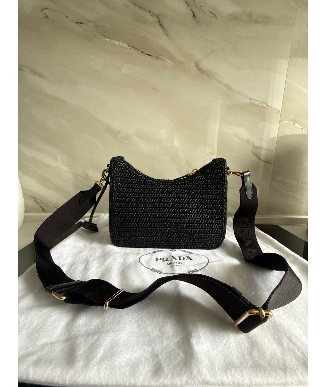 PRADA Черная пелетеная сумка через плечо, фото 3