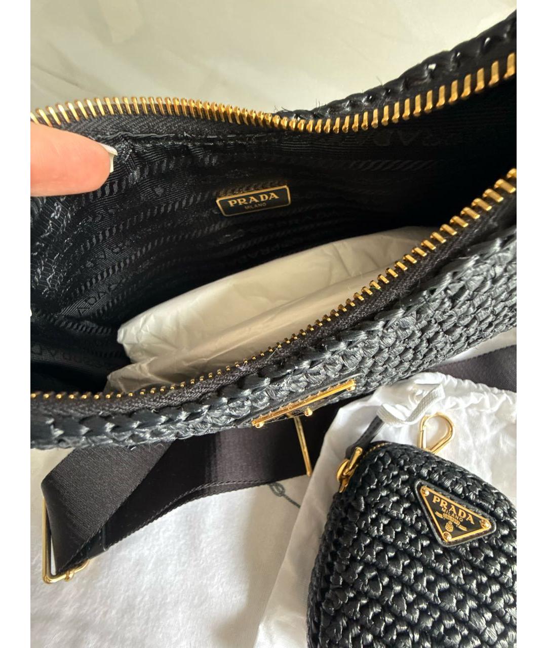 PRADA Черная пелетеная сумка через плечо, фото 8