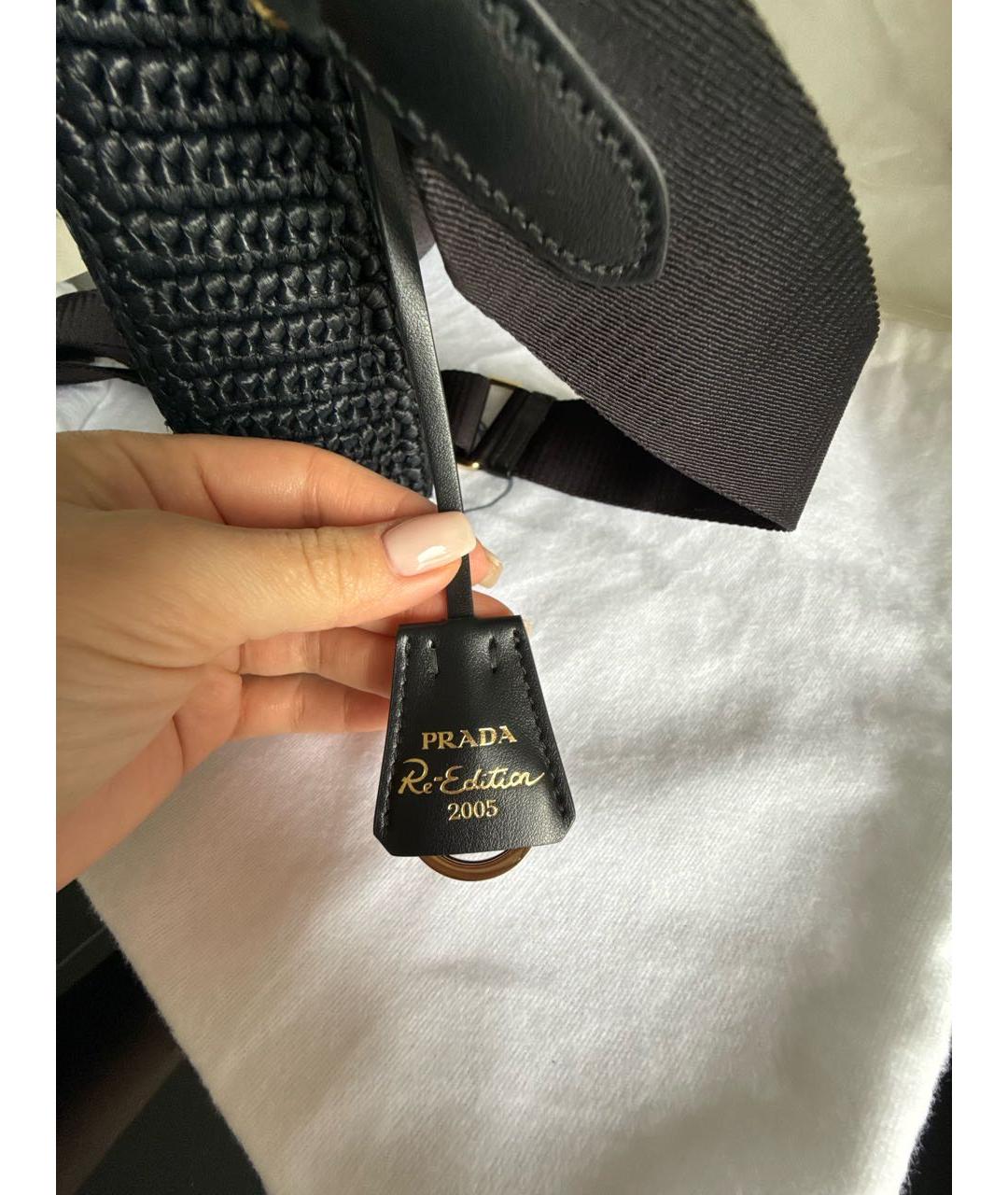 PRADA Черная пелетеная сумка через плечо, фото 5