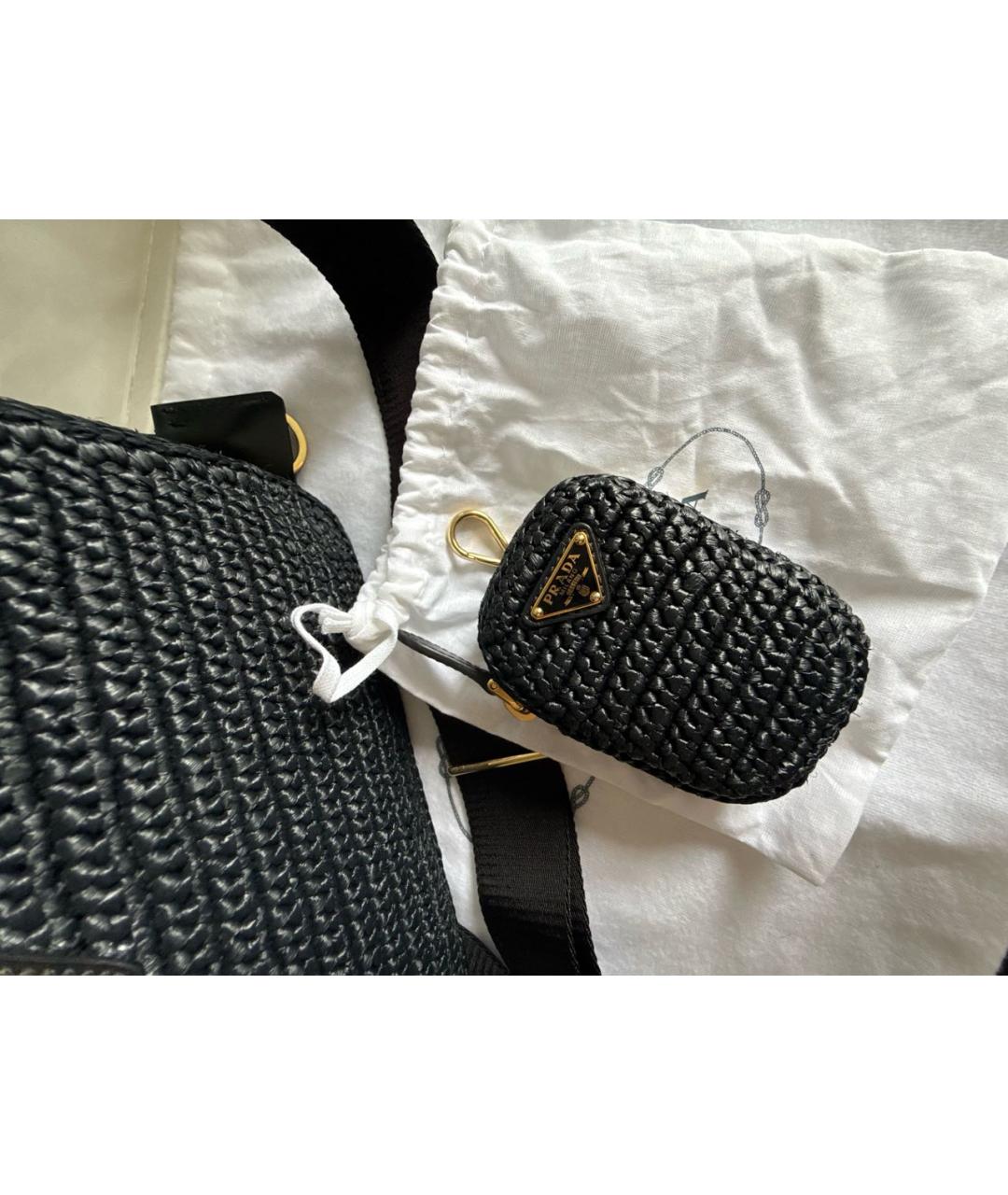 PRADA Черная пелетеная сумка через плечо, фото 6