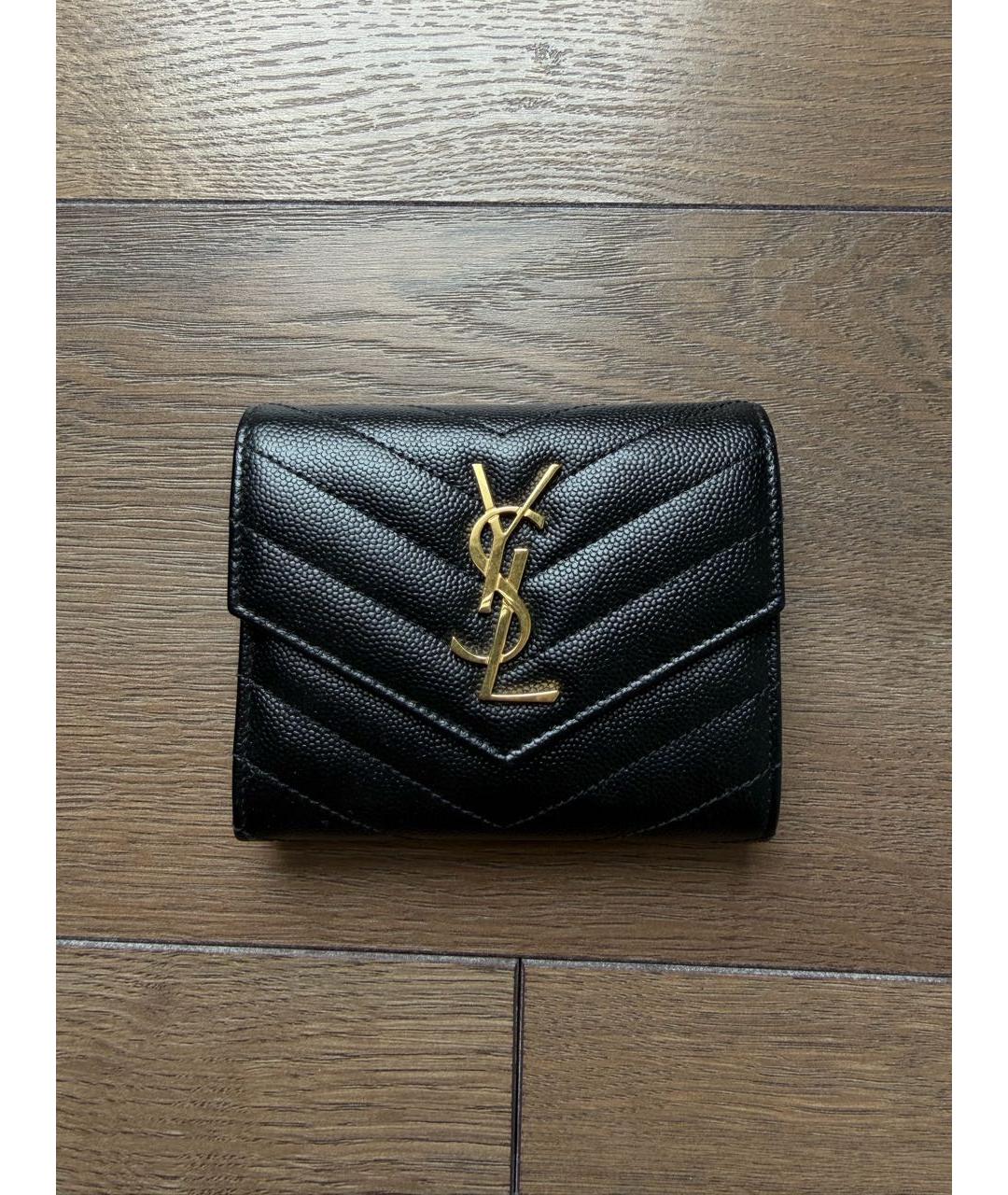 YVES SAINT LAURENT BEAUTY Темно-синий кожаный кошелек, фото 5