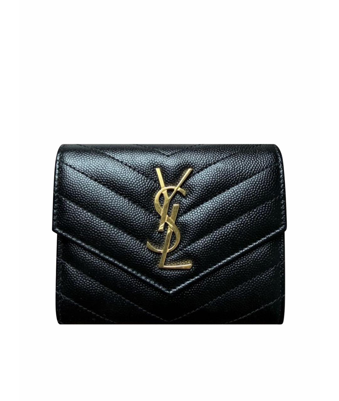 YVES SAINT LAURENT BEAUTY Темно-синий кожаный кошелек, фото 1