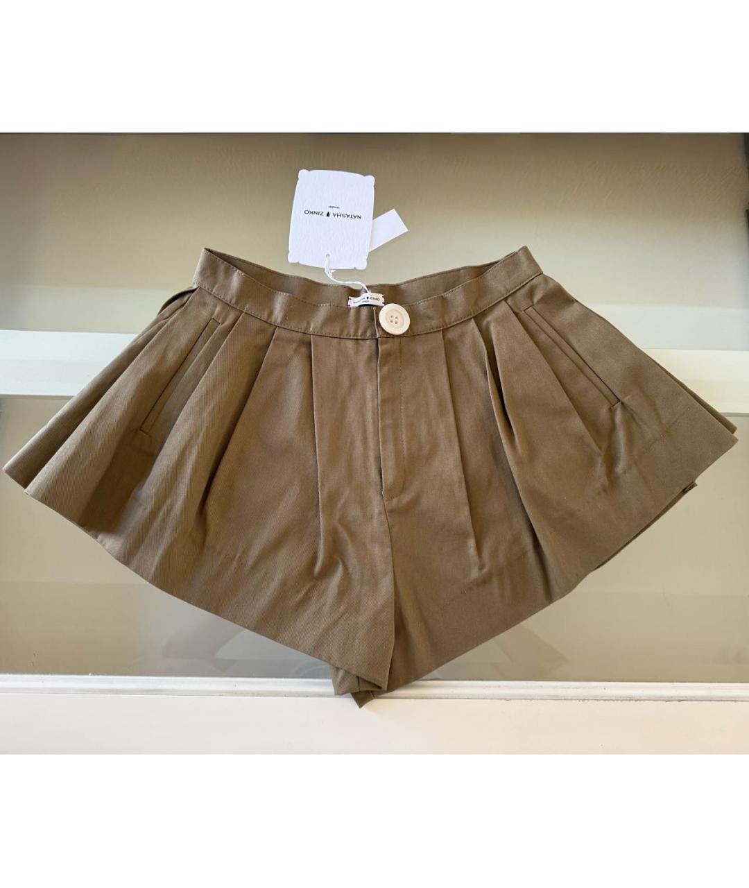 NATASHA DENONA Хаки хлопковые шорты, фото 5