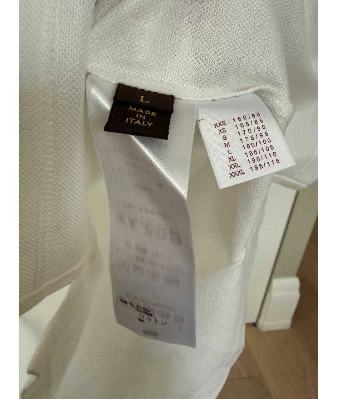 LOUIS VUITTON Белое хлопковое поло с коротким рукавом, фото 4