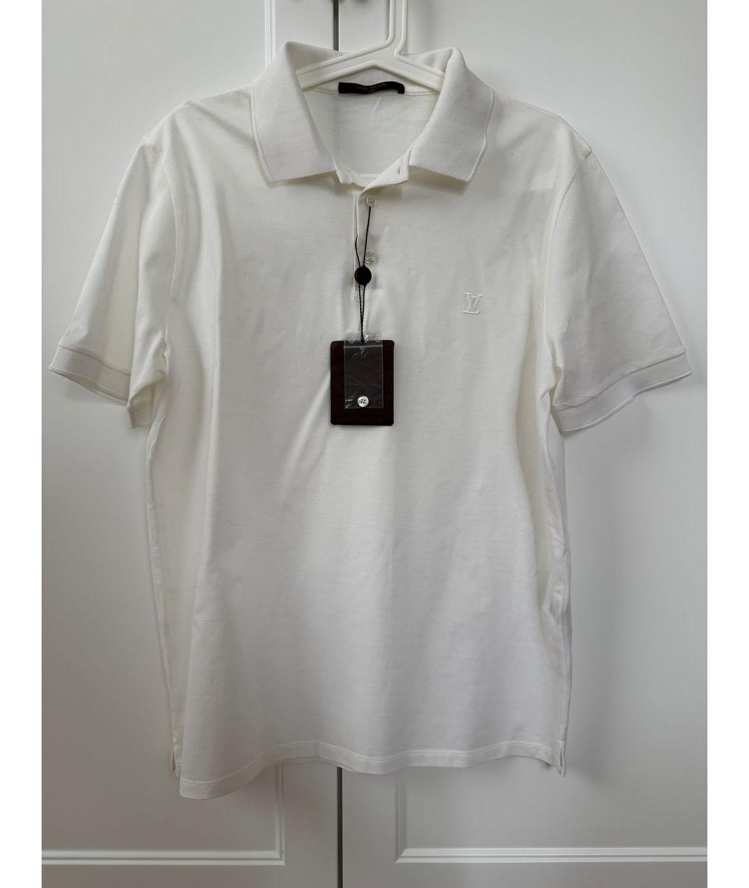 LOUIS VUITTON Белое хлопковое поло с коротким рукавом, фото 5