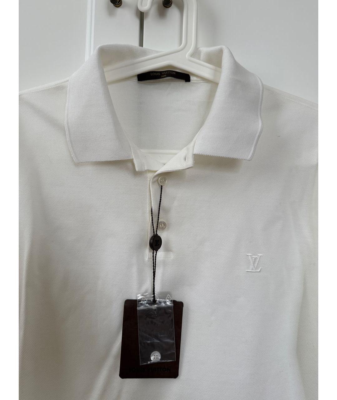 LOUIS VUITTON Белое хлопковое поло с коротким рукавом, фото 3