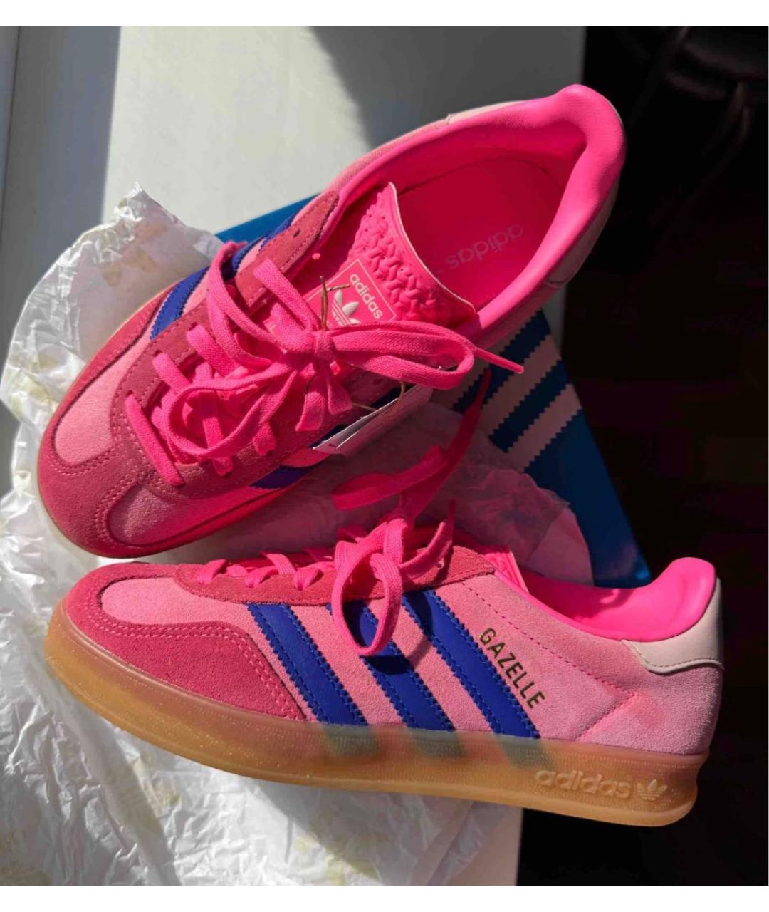 ADIDAS Фуксия замшевые кроссовки, фото 6