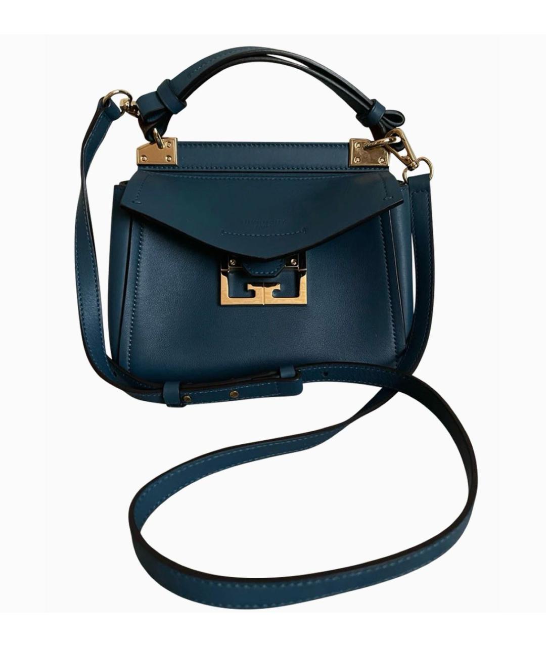 GIVENCHY Темно-синяя кожаная сумка тоут, фото 2