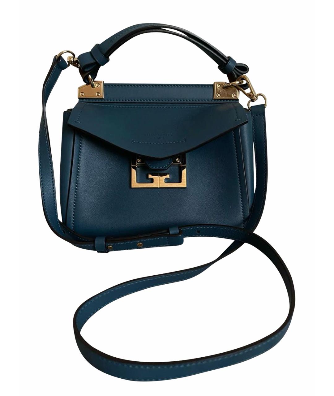 GIVENCHY Темно-синяя кожаная сумка тоут, фото 1