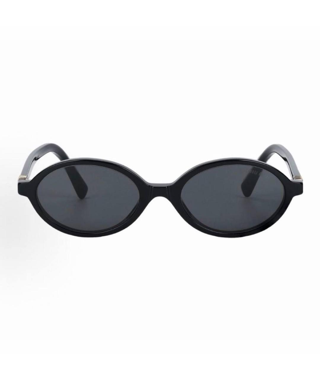 MIU MIU Черные пластиковые солнцезащитные очки, фото 3