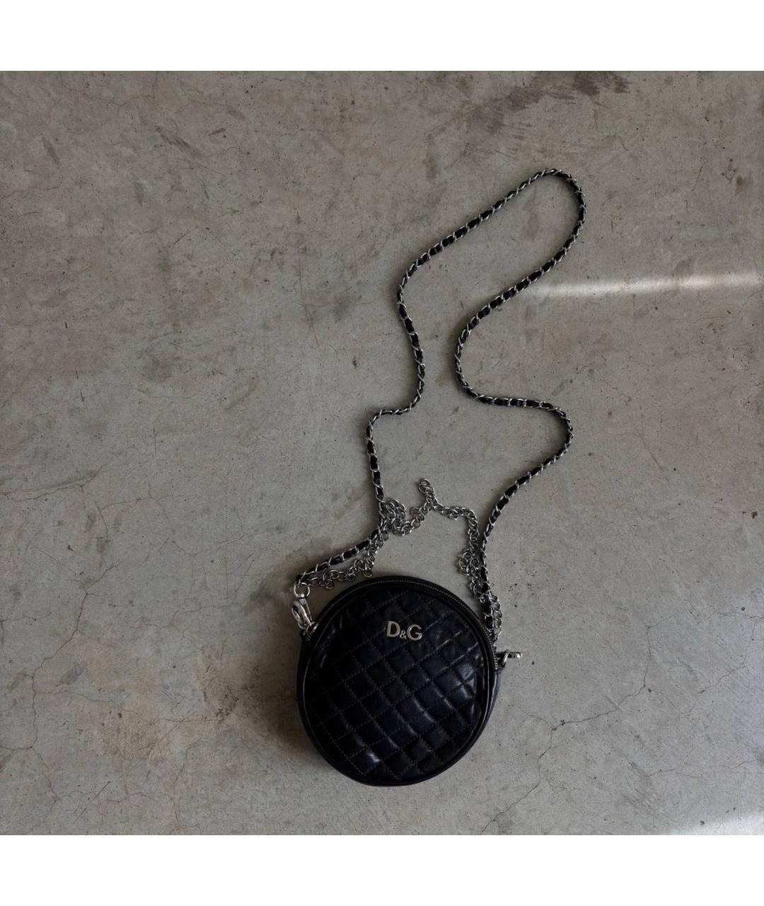 DOLCE&GABBANA Черная кожаная сумка через плечо, фото 9