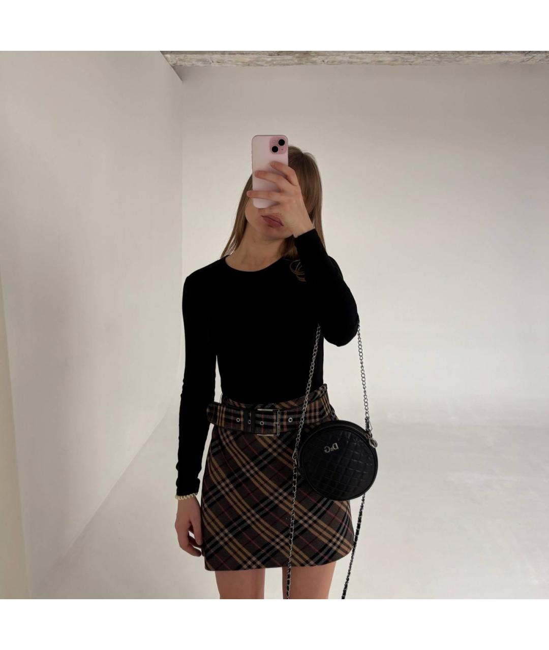 DOLCE&GABBANA Черная кожаная сумка через плечо, фото 2