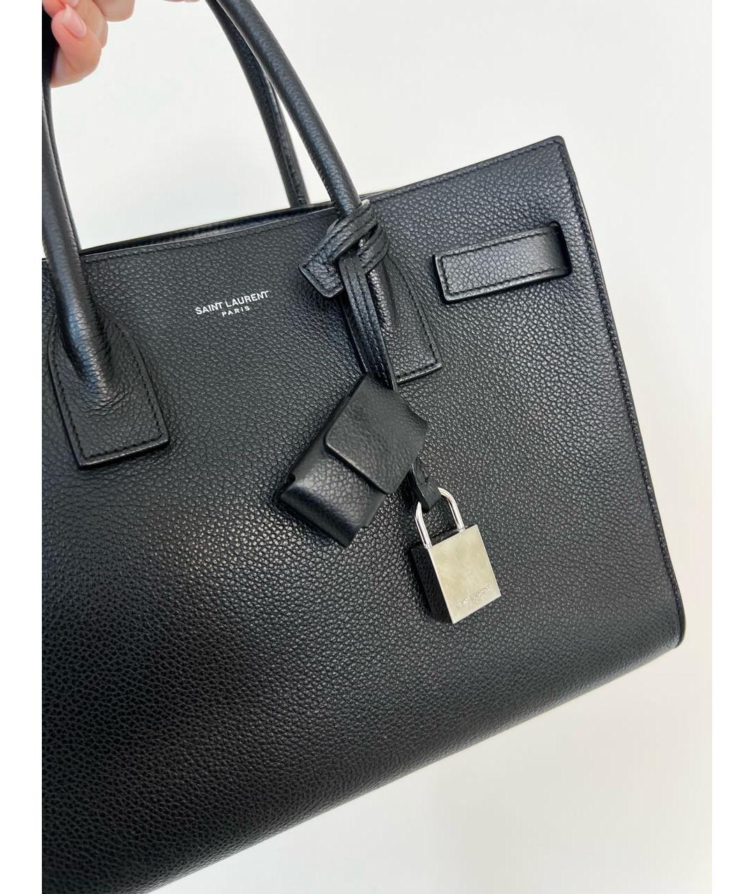 SAINT LAURENT Черная сумка с короткими ручками, фото 4