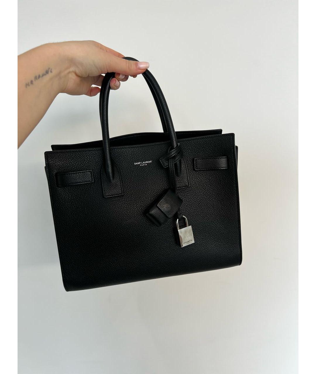 SAINT LAURENT Черная сумка с короткими ручками, фото 9