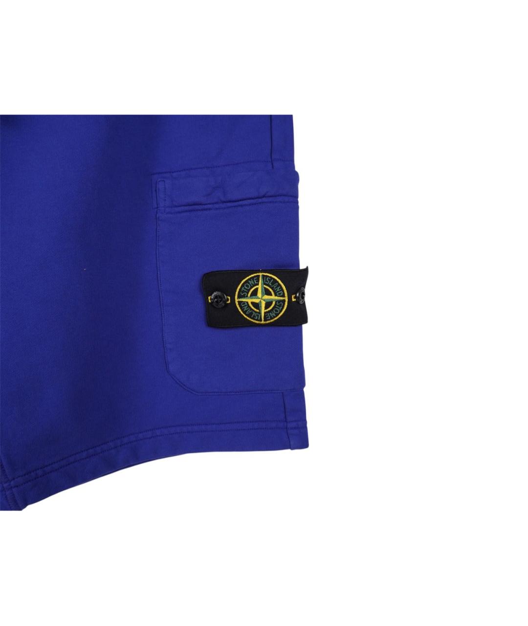 STONE ISLAND Синие хлопковые шорты, фото 4