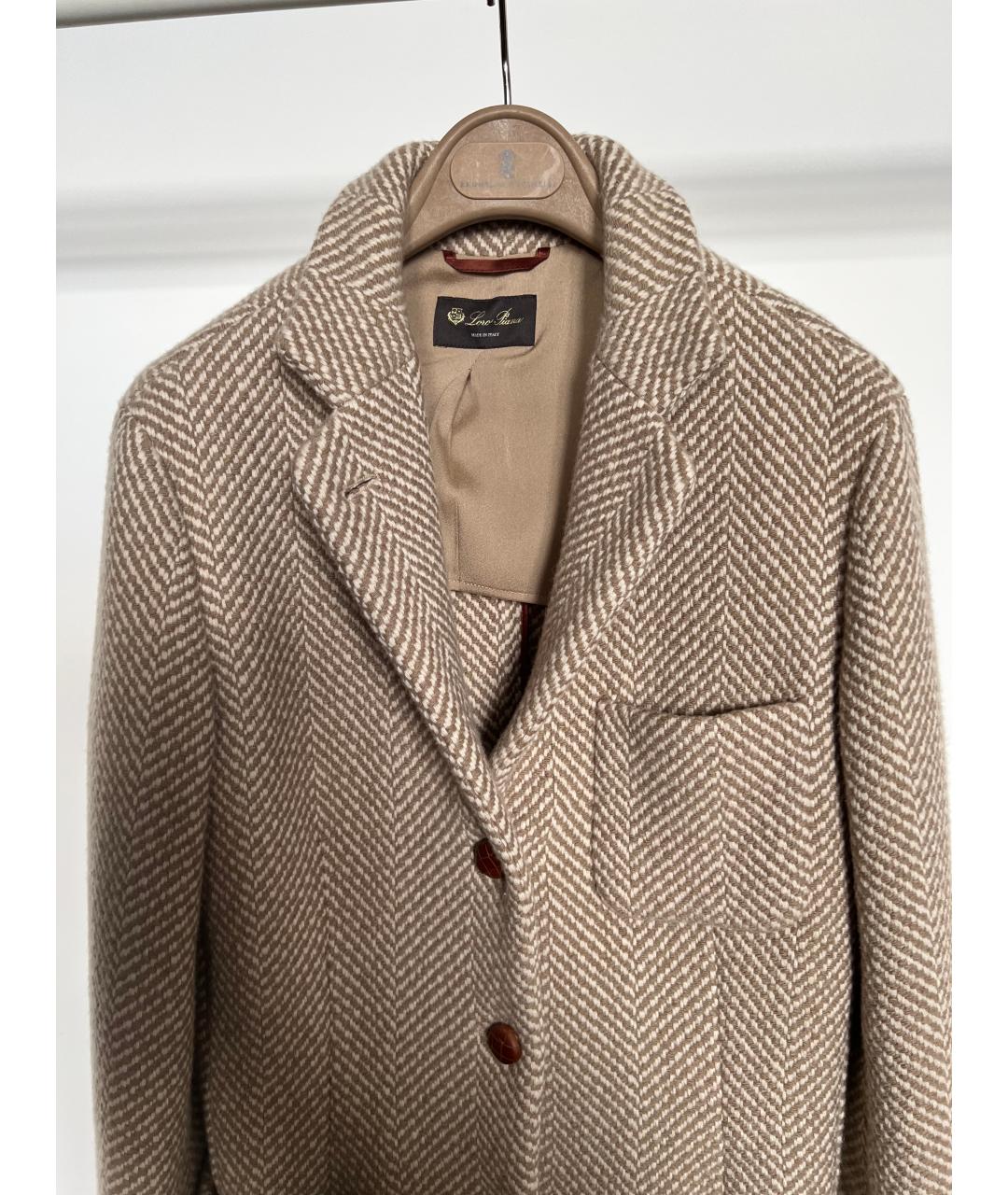 LORO PIANA Бежевый кашемировый жакет/пиджак, фото 3