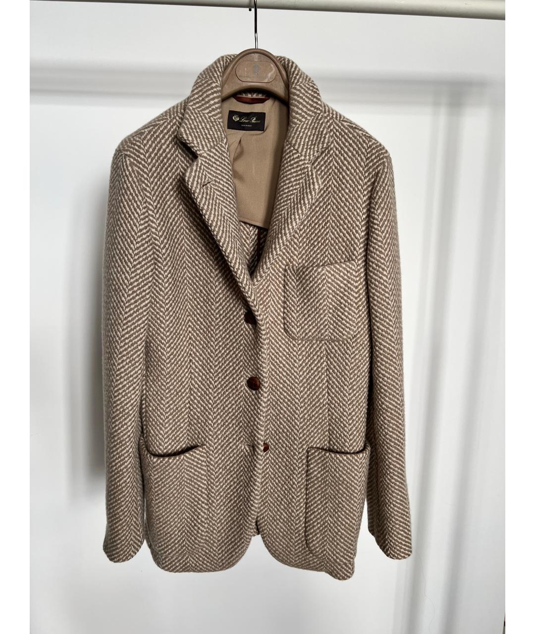 LORO PIANA Бежевый кашемировый жакет/пиджак, фото 6