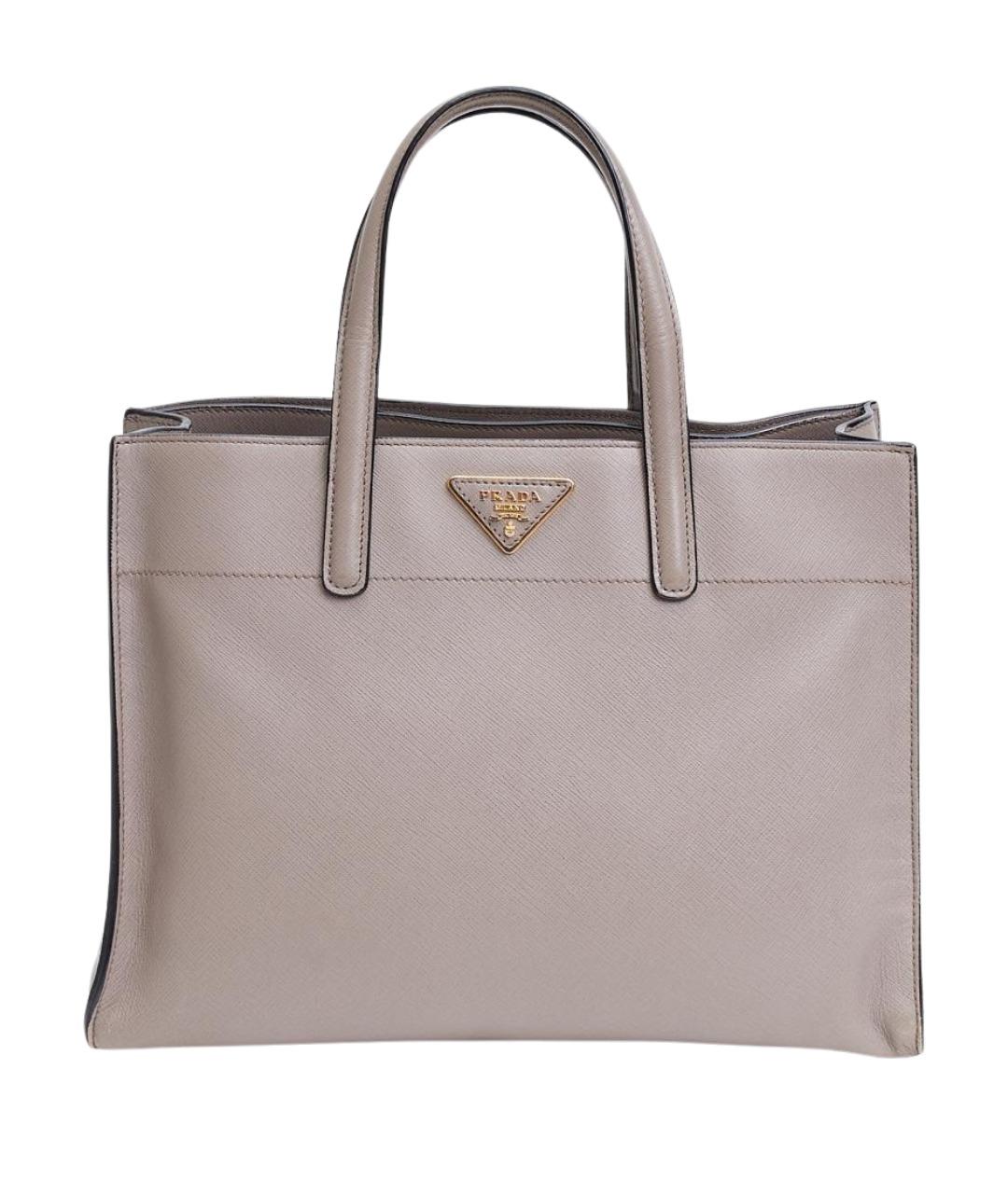 PRADA Серая кожаная сумка тоут, фото 1