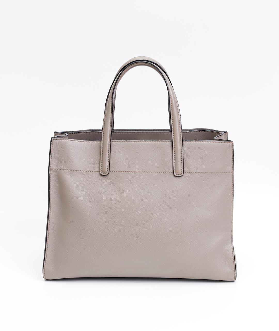 PRADA Серая кожаная сумка тоут, фото 3