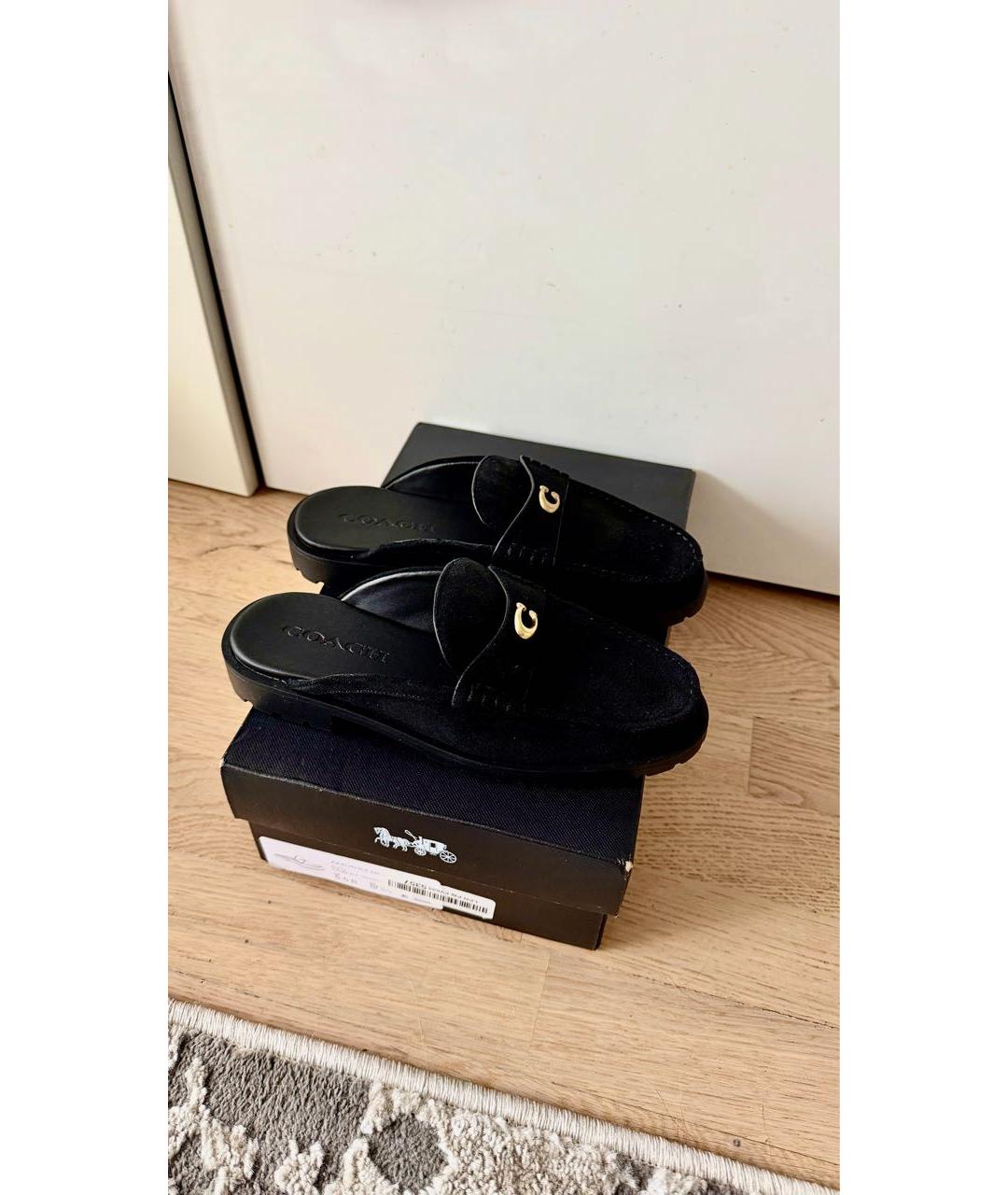COACH Черные замшевые лоферы, фото 4
