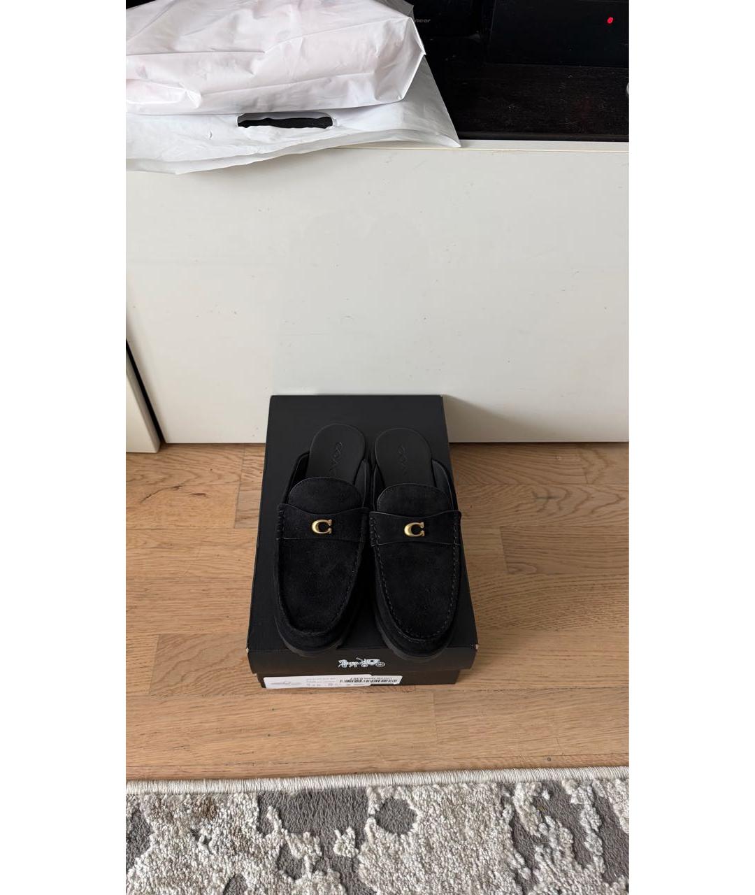 COACH Черные замшевые лоферы, фото 5