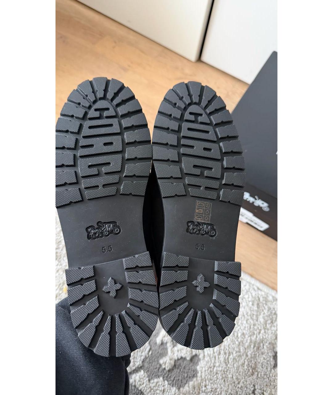 COACH Черные замшевые лоферы, фото 7