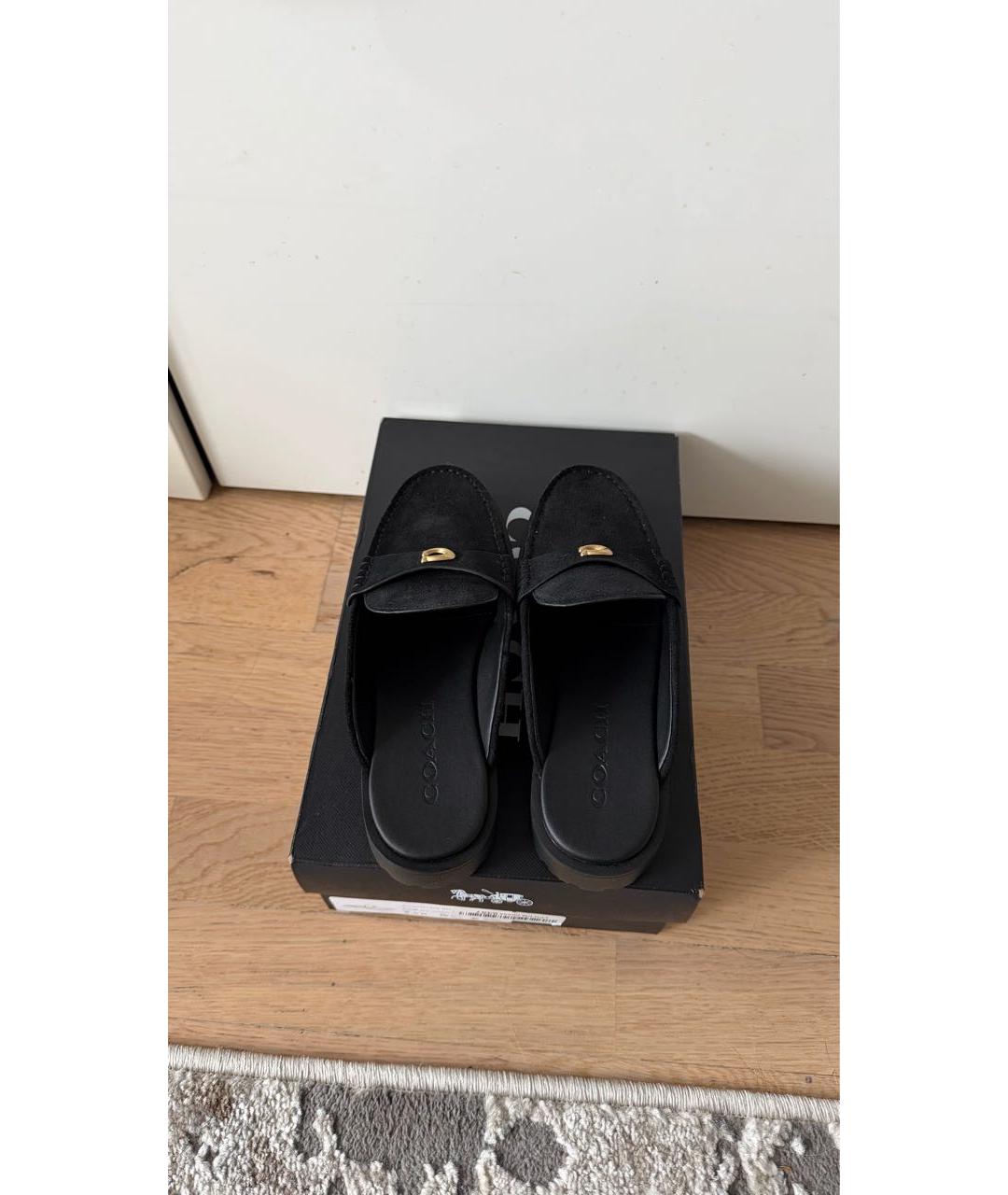 COACH Черные замшевые лоферы, фото 6