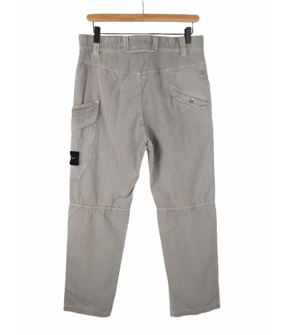 STONE ISLAND Серые хлопковые повседневные брюки, фото 2