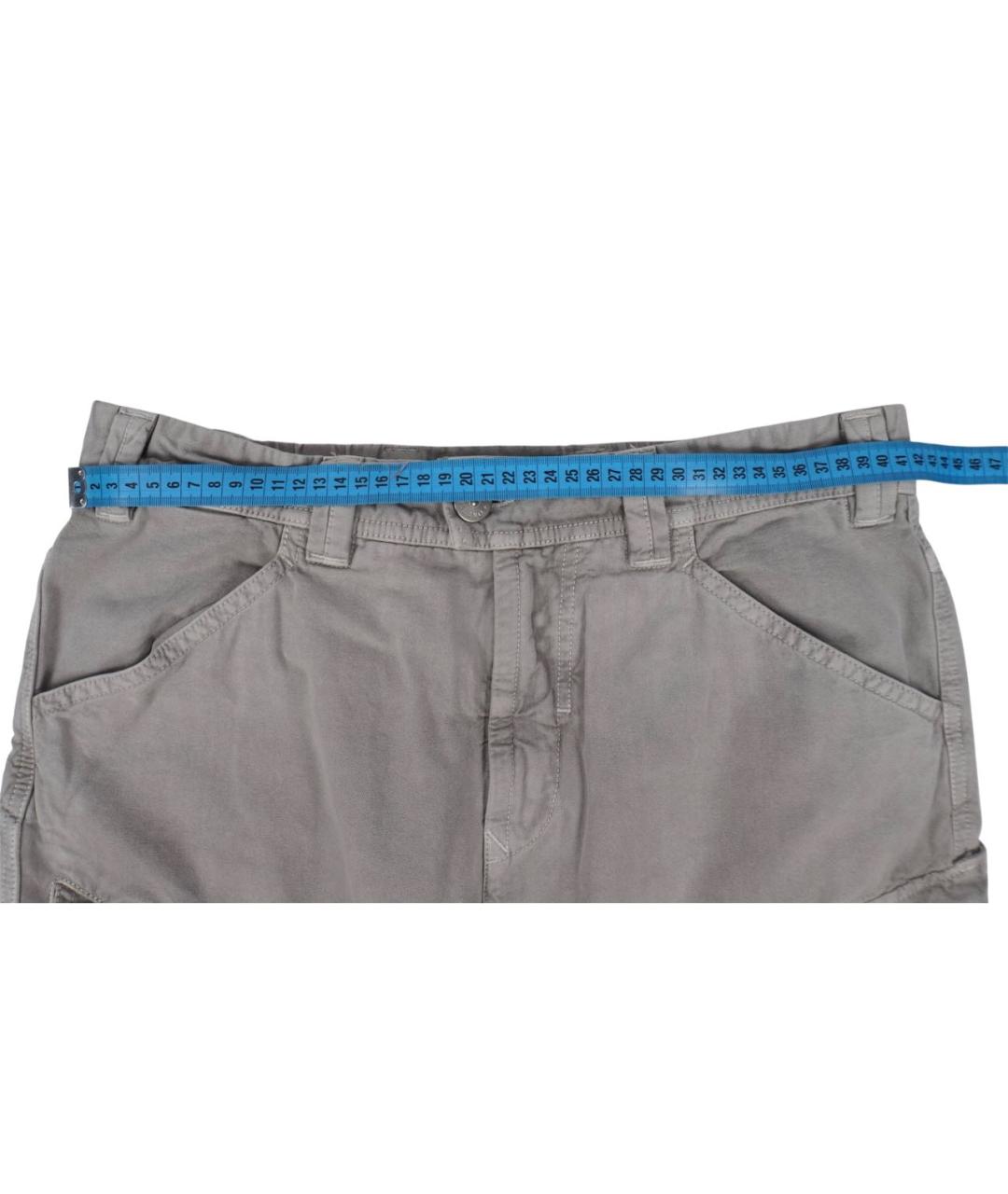 STONE ISLAND Серые хлопковые повседневные брюки, фото 7