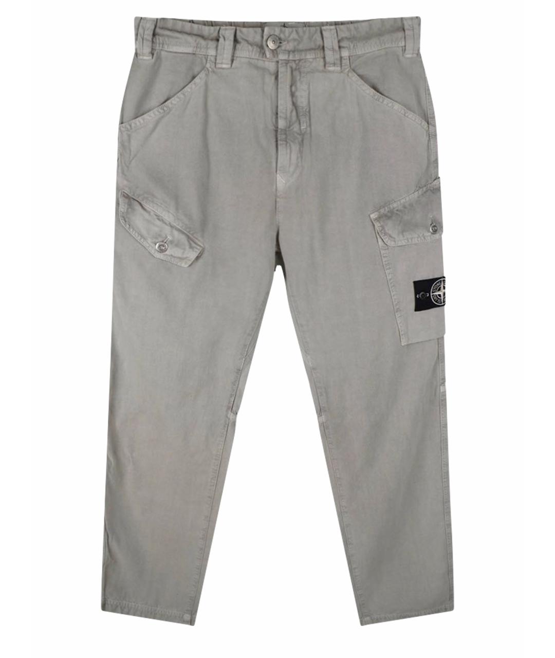 STONE ISLAND Серые хлопковые повседневные брюки, фото 1