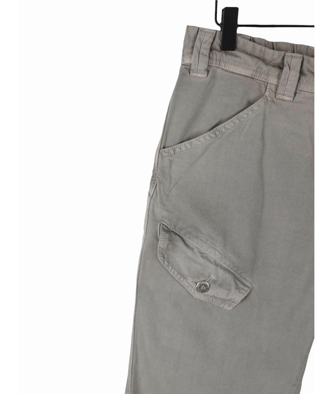 STONE ISLAND Серые хлопковые повседневные брюки, фото 4