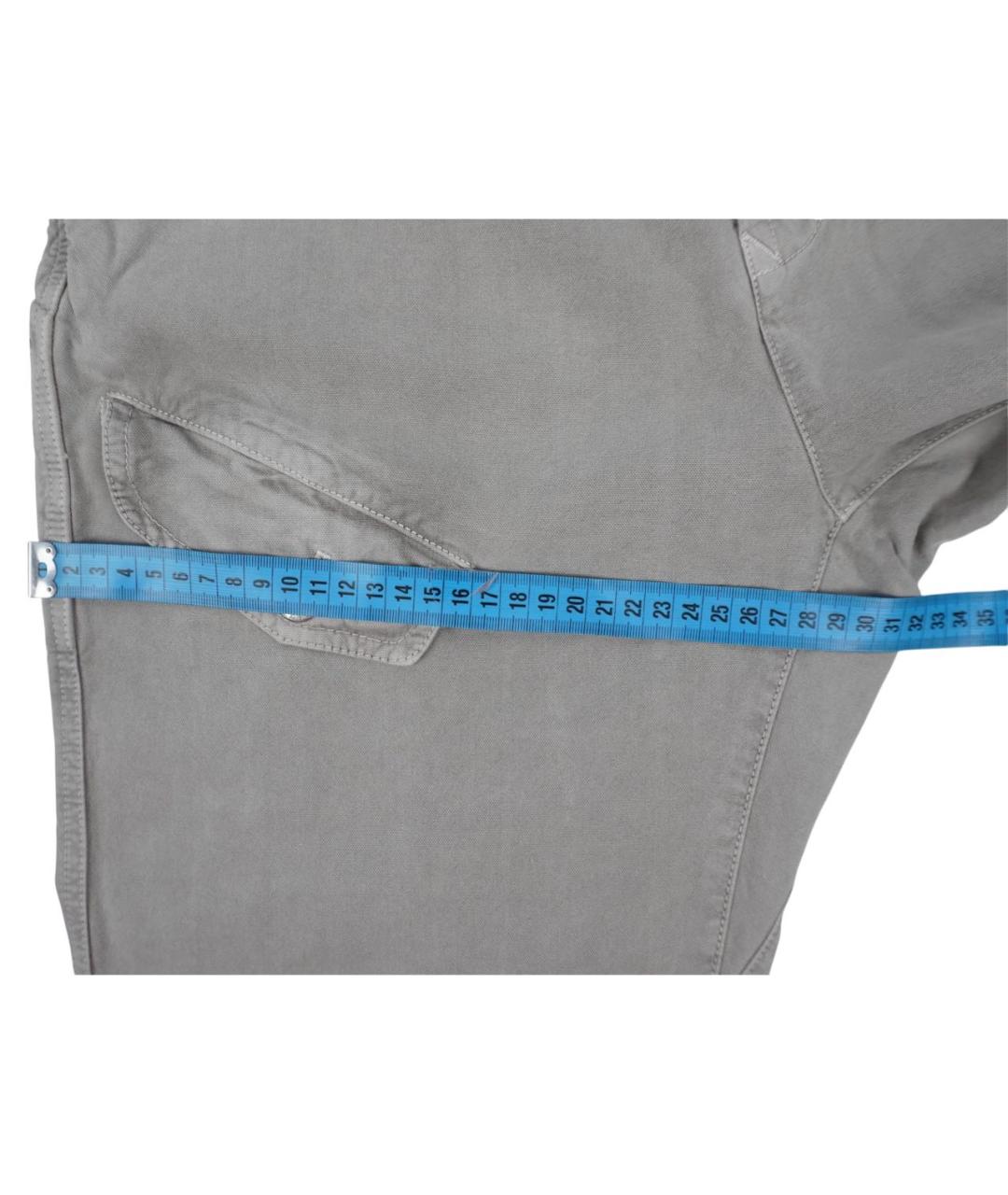 STONE ISLAND Серые хлопковые повседневные брюки, фото 8