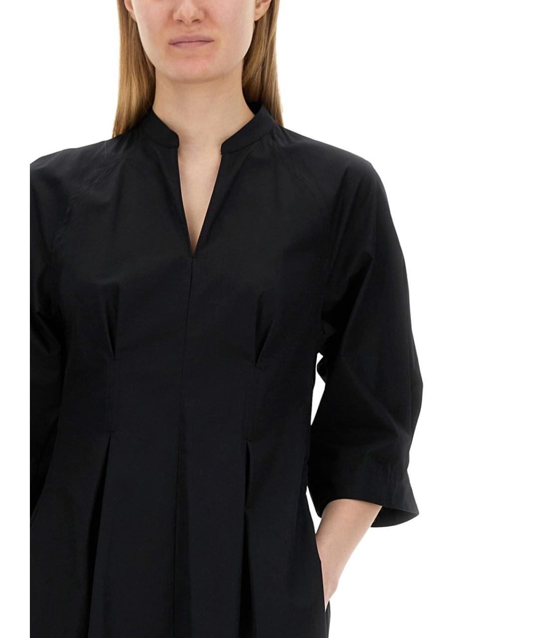 ASPESI Черное хлопковое повседневное платье, фото 2