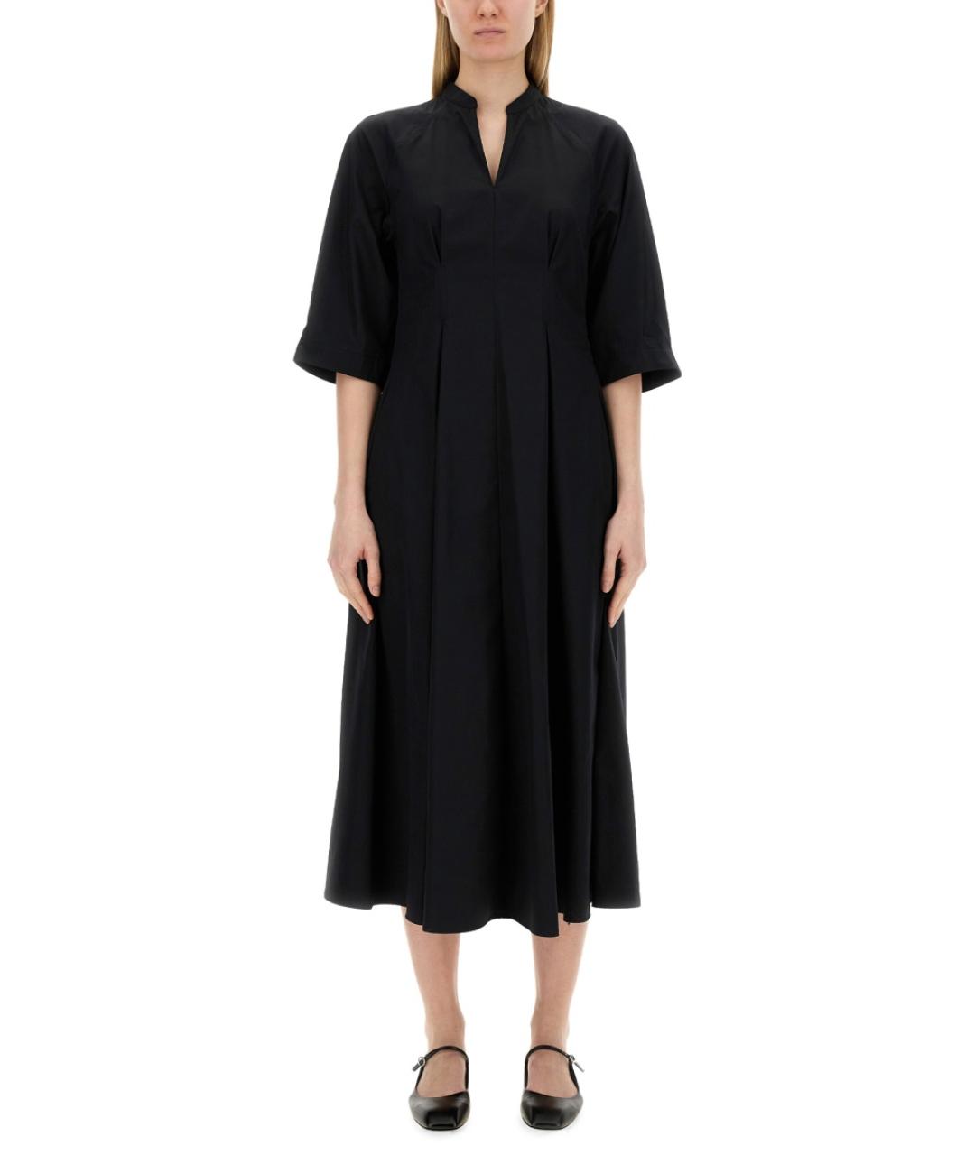 ASPESI Черное хлопковое повседневное платье, фото 1